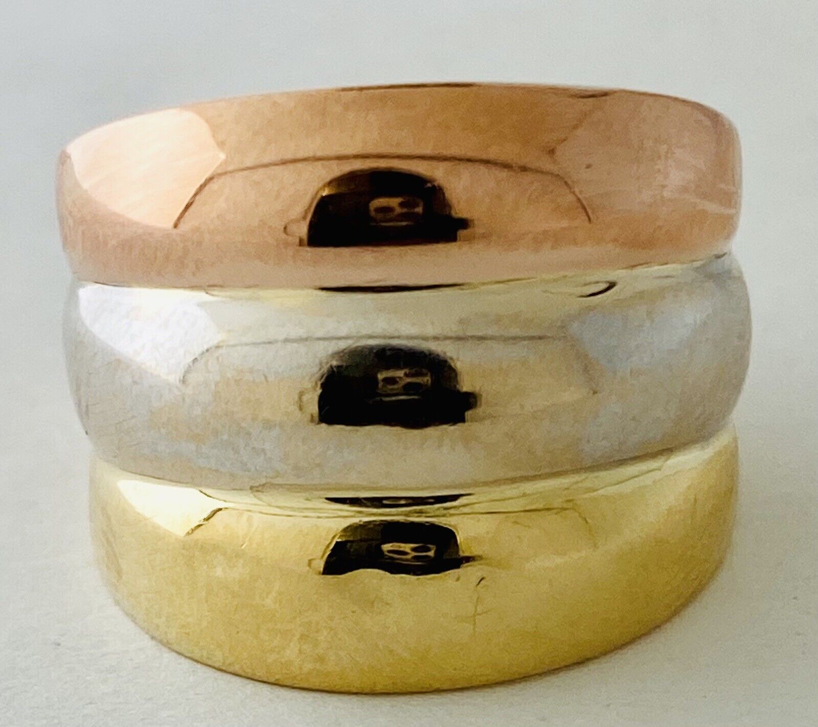 18kt Tri Gold Wide Ring