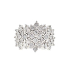 10k White Gold Large Cluster Diamond Ring