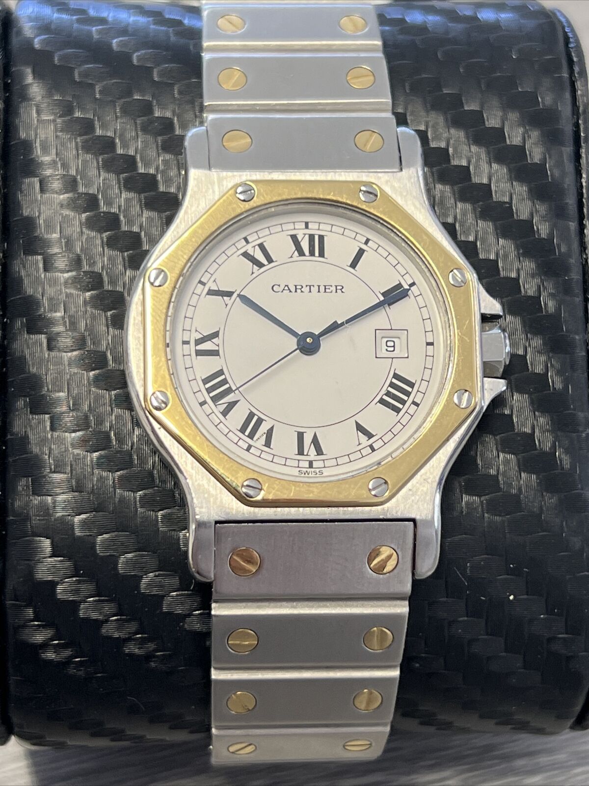 Cartier Santos Octagon Two Tone Automatic Watch Delray Beach Pawn