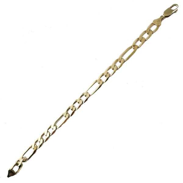 10kt Yellow Gold Solid Figaro Link Men's Bracelet 16.9 Grams
