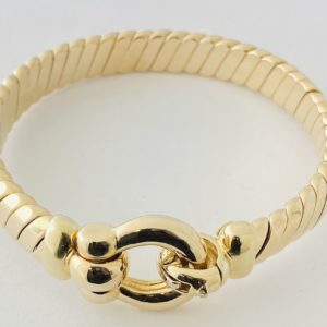 14kt Yellow Gold Bangle/ Bracelet with Oversized Buckle Clasp
