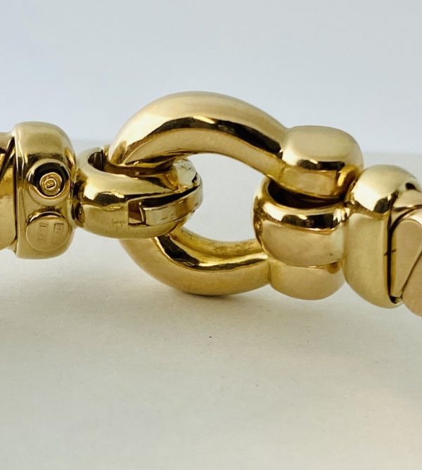 14kt Yellow Gold Bangle/ Bracelet with Oversized Buckle Clasp