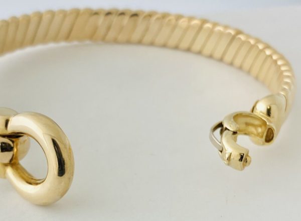 14kt Yellow Gold Bangle/ Bracelet with Oversized Buckle Clasp