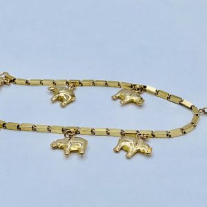 18kt Yellow Gold , Elephant Charms Bracelet