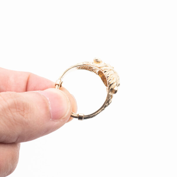 14k Yellow Gold Lion Head Ring - Image 6