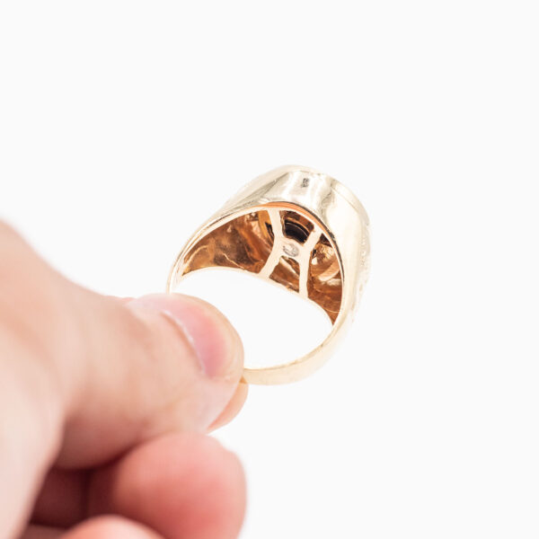 14k Yellow Gold Lion Head Ring - Image 2