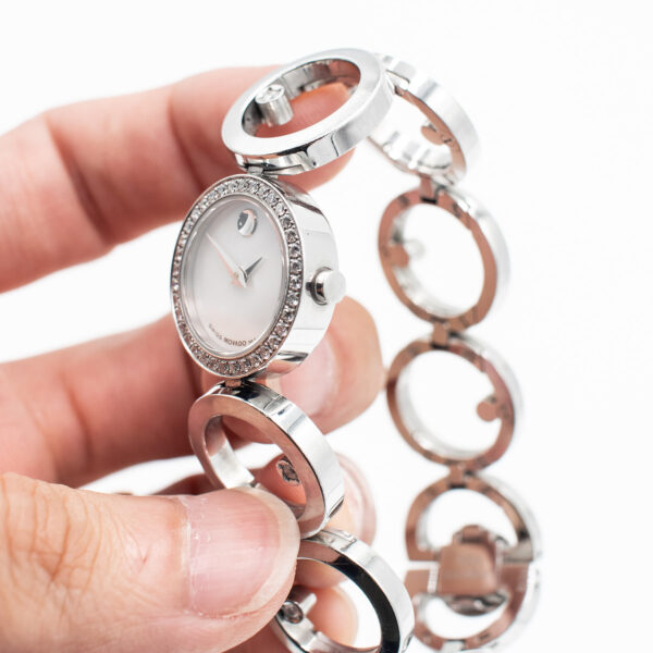 Movado Ono Ladies Diamond Accent Mother of Pearl Diamond Watch - Image 4
