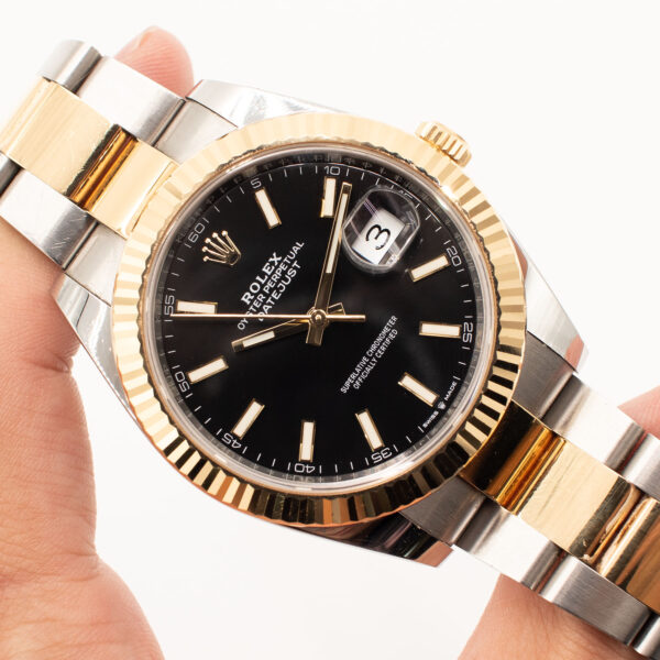 Rolex 126333 Datejust Two Tone Black Dial Watch With Box And Papers