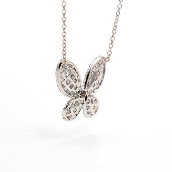 18k White Gold Diamond Pave Butterfly Pendant Necklace - Image 4