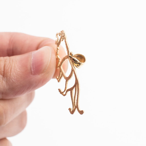 14k Yellow Gold Open Work Lion Pendant - Image 5