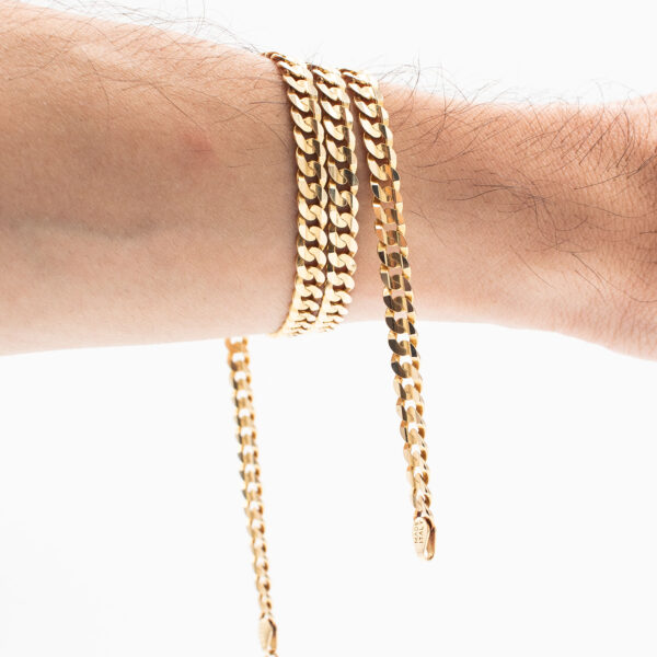 14k Yellow Gold Curb Link 19 Inch Chain Necklace - Image 6