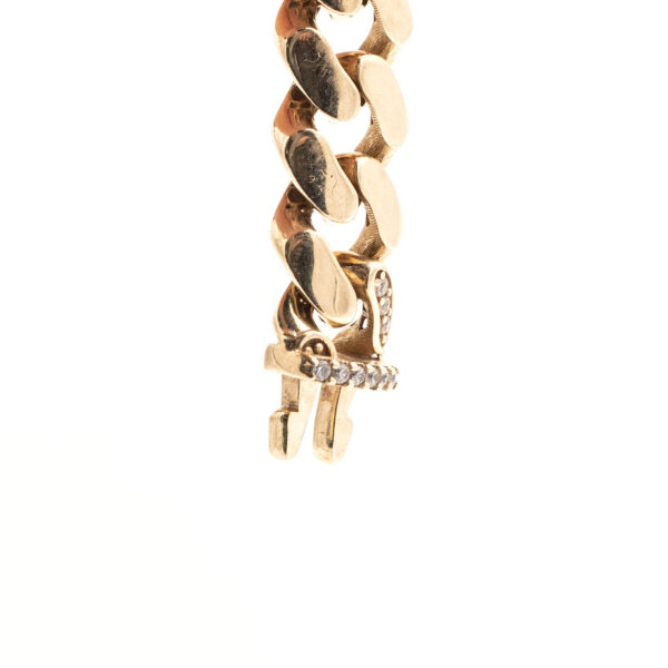 10k Yellow Gold 8mm Cuban Link Chain Bracelet - Image 4