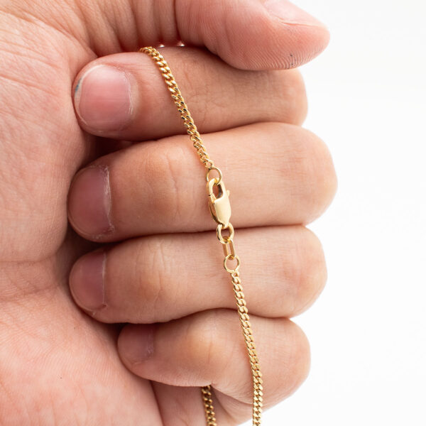 14k Yellow Gold 23 inch Curbed Thin Chain Necklace - Image 3