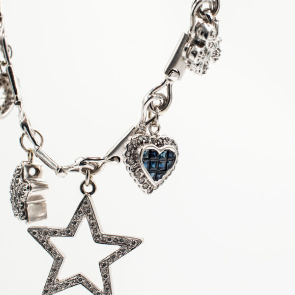 14k White Gold Diamond Charm Necklace - Image 6