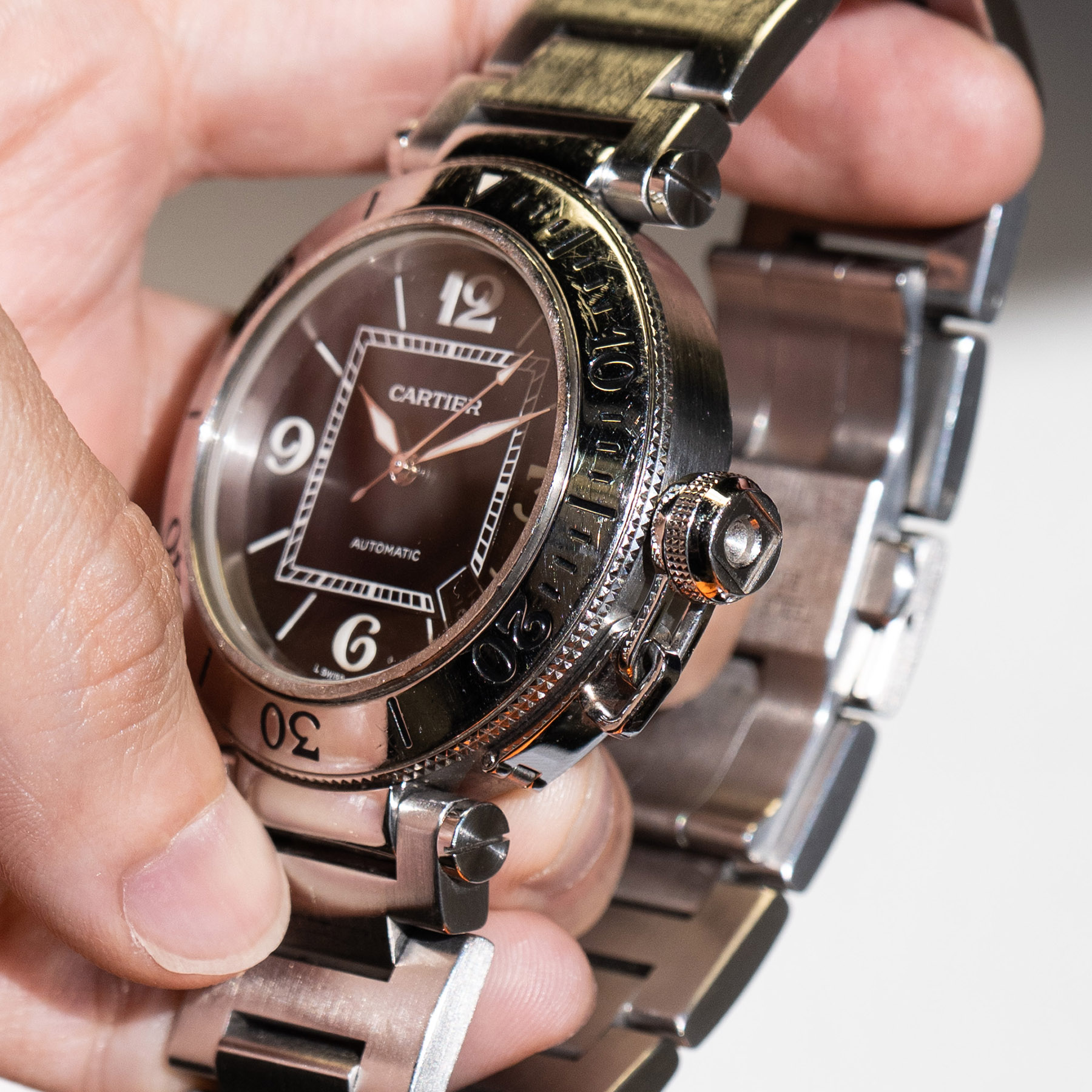 Cartier Pasha Stainless Steel Black Dial Mens Watch - Image 7