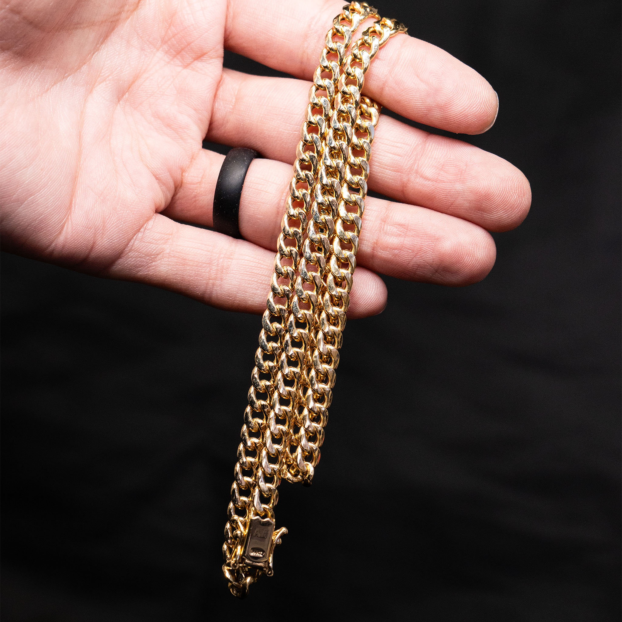 14k Yellow Gold 5mm Curb Link 18 inch Chain Necklace - Image 5