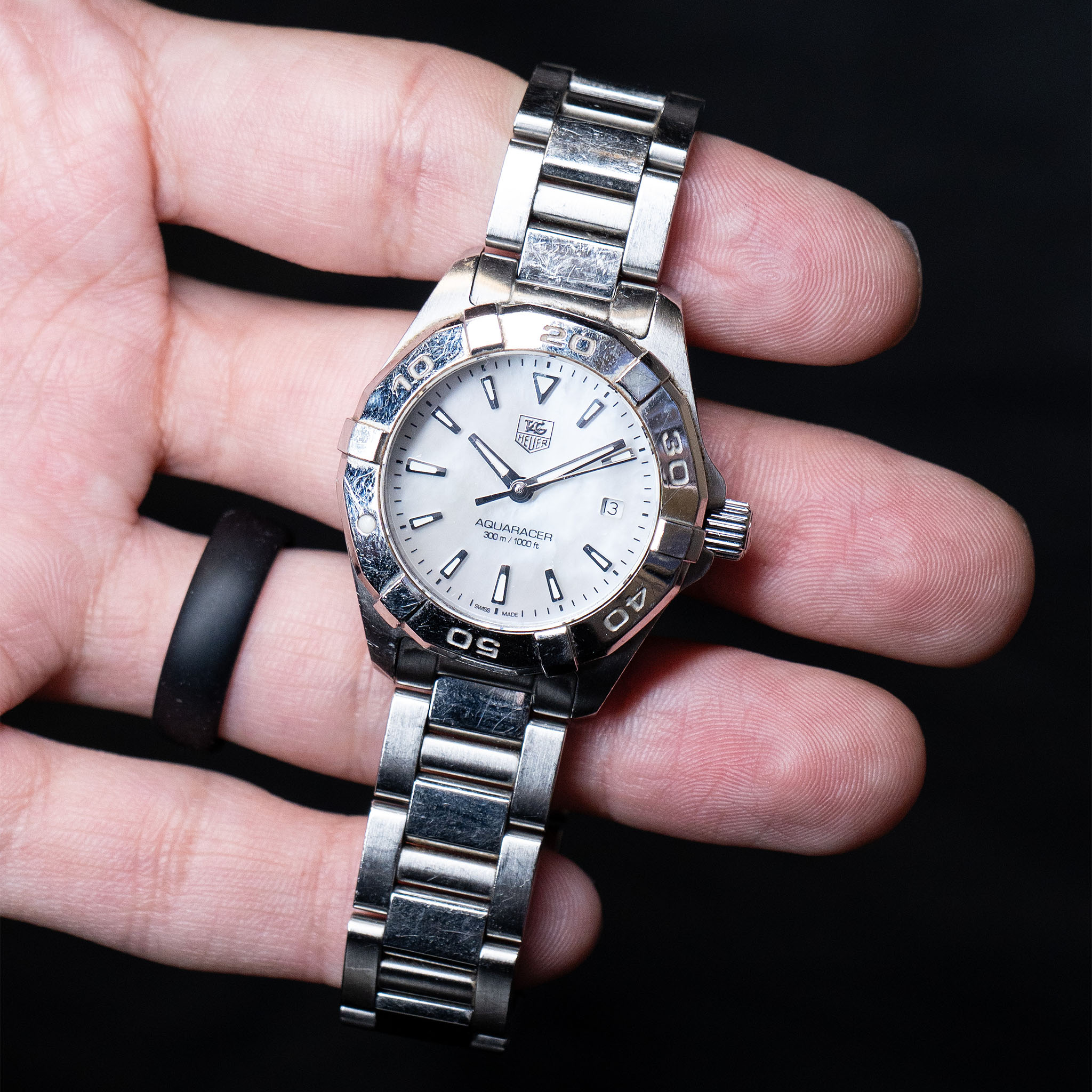 Tag Heuer Aquaracer Mother of Pearl Dial Stainless Steel Ladies Watch - Image 8