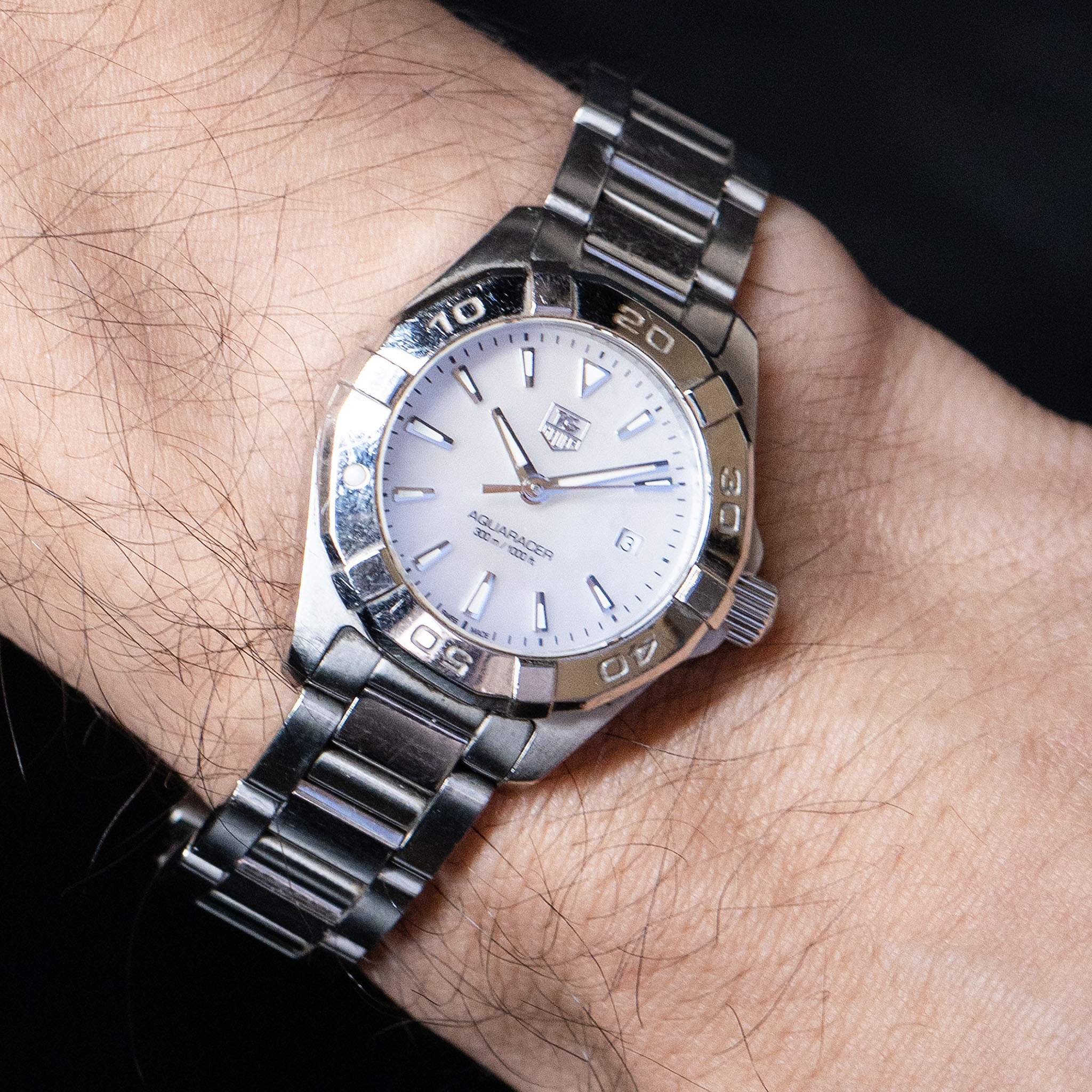 Tag Heuer Aquaracer Mother of Pearl Dial Stainless Steel Ladies Watch - Image 4